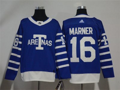 Toronto Maple Leafs #16 Mitchell Marner Blue 1918 Arenas Throwback Jersey