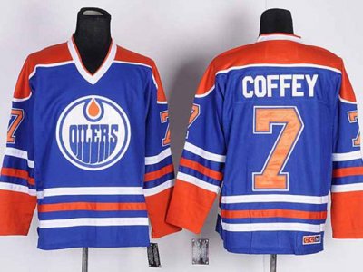 Edmonton Oilers #7 Paul Coffey 1987 CCM Vintage Blue Jersey