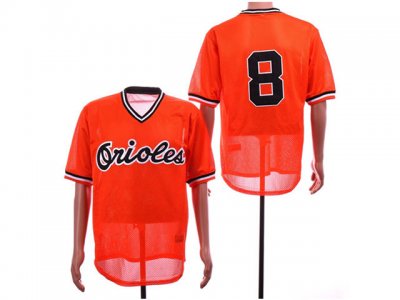 Baltimore Orioles #8 Cal Ripken Jr Mesh Throwback Orange Jersey