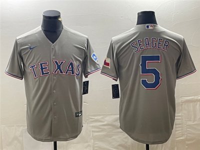 Texas Rangers #5 Corey Seager Gray Cool Base Jersey