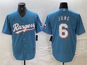 Texas Rangers #6 Josh Jung Light Blue Limited Jersey