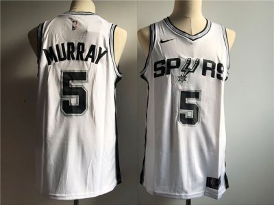 San Antonio Spurs #5 Dejounte Murray White Swingman Jersey