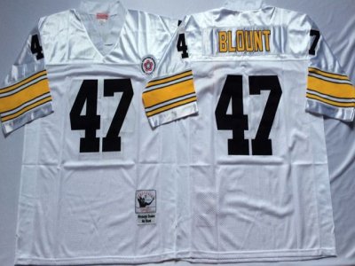 Pittsburgh Steelers #47 Mel Blount 1975 Throwback White Jersey
