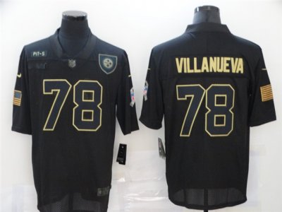 Pittsburgh Steelers #78 Alejandro Villanueva 2020 Black Salute To Service Limited Jersey
