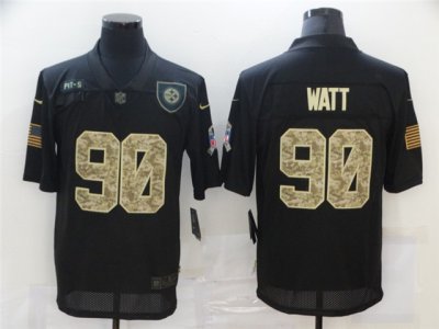 Pittsburgh Steelers #90 T.J. Watt 2020 Black Camo Salute To Service Limited Jersey