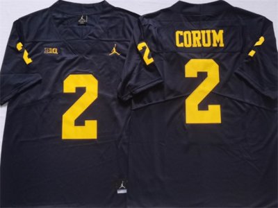 NCAA Michigan Wolverines #2 Blake Corum Navy College Football Jersey