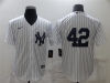 New York Yankees #42 Mariano Rivera White Without Name Cool Base Jersey