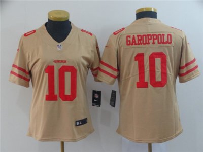 Women's San Francisco 49ers #10 Jimmy Garoppolo Gold Inverted Limited Jersey