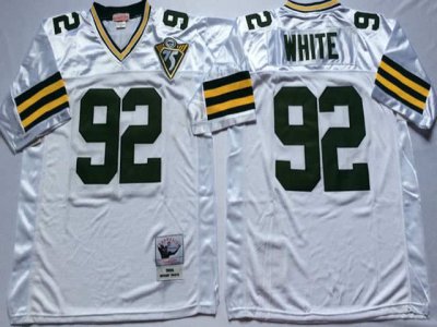 Green Bay Packers #92 Reggie White Throwback White Jersey
