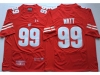 NCAA Wisconsin Badgers #99 J.J. Watt Red College Football Jersey