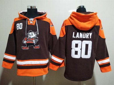 Cleveland Browns #80 Jarvis Landry Brown Pullover Hoodie Jersey
