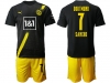 20/21 Borussia Dortmund #7 Jadon Sancho Away Black Short Sleeve Soccer Jersey