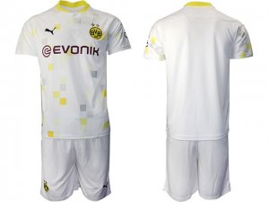 20/21 Borussia Dortmund Blank 3rd White Short Sleeve Soccer Jersey