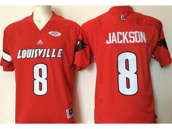 NCAA Louisville Cardinals #8 Lamar Jackson Red College Football Jersey