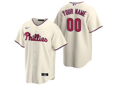 Philadelphia Phillies #00 Cream Alternate Cool Base Custom Jersey