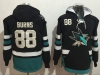 San Jose Sharks #88 Brent Burns Black One Front Pocket Hoodie Jersey