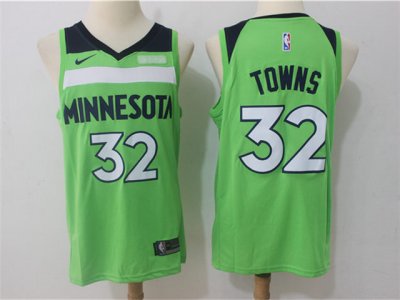 Minnesota Timberwolves #32 Karl-Anthony Towns Green Swingman Jersey