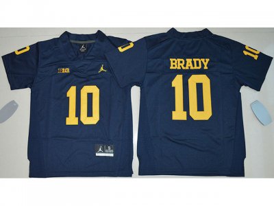 NCAA Michigan Wolverines #10 Tom Brady Navy College Football Jersey
