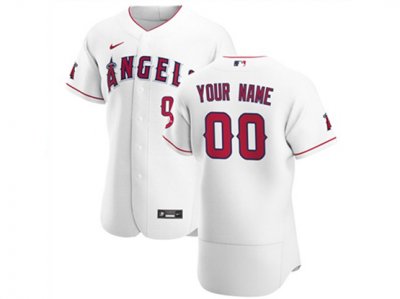 Los Angeles Angels Custom #00 Home White Flex Base Jersey