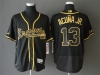 Atlanta Braves #13 Ronald Acuna Jr. Black Gold Flex Base Jersey
