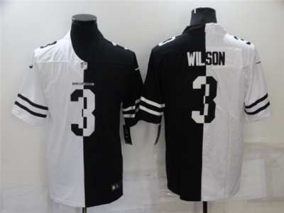 Denver Broncos #3 Russell Wilson Split White/Black Limited Jersey