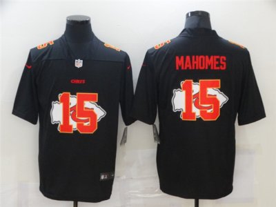 Kansas City Chiefs #15 Patrick Mahomes Black Shadow Logo Limited Jersey