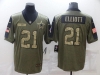 Dallas Cowboys #21 Ezekiel Elliott 2021 Olive Camo Salute To Service Limited Jersey