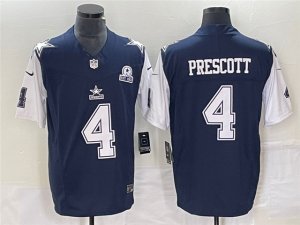 Dallas Cowboys #4 Dak Prescott Throwback Blue Vapor F.U.S.E. Limited Jersey