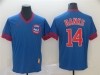 Chicago Cubs #14 Ernie Banks Blue Cooperstown Collection Legend V Neck Cool Base Jersey