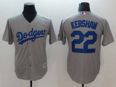 Los Angeles Dodgers #22 Clayton Kershaw Gray Cool Base Jersey