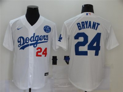 Los Angeles Dodgers #24 Kobe Bryant White KB Cool Base Jersey