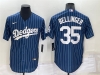 Los Angeles Dodgers #35 Cody Bellinger Blue Pinstripe Cool Base Jersey