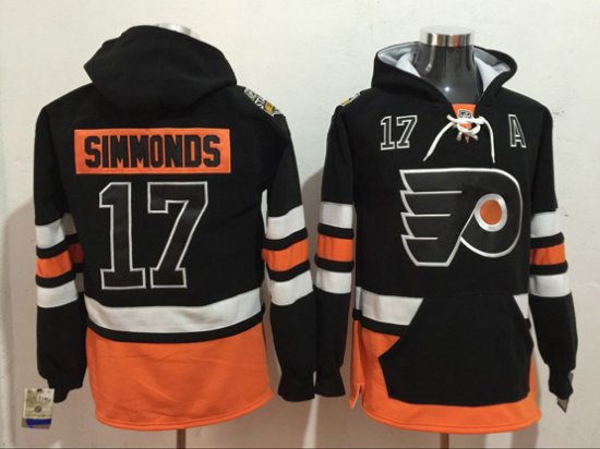 Philadelphia Flyers #17 Wayne Simmonds Black Pocket Hoodie Jersey