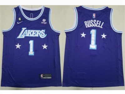 Los Angeles Lakers #1 D'Angelo Russell 2021-22 Purple City Edition Swingman Jersey