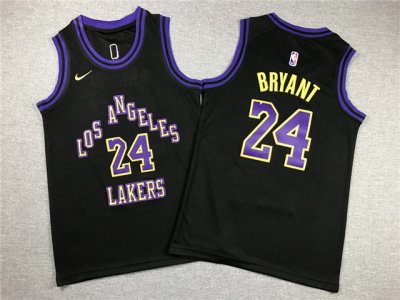 Youth Los Angeles Lakers #24 Kobe Bryant 2023-24 Black City Edition Swingman Jersey