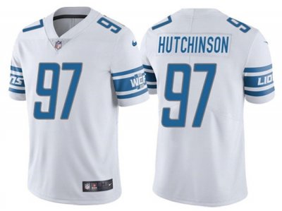 Youth Detroit Lions #97 Aidan Hutchinson White Vapor Limited Jersey