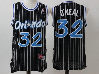 Orlando Magic #32 Shaquille O'Neal Throwback Black Jersey