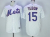 New York Mets #15 Tim Tebow Home White Pinstripe Cool Base Jersey