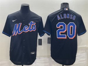 New York Mets #20 Pete Alonso 2022 Black Cool Base Jersey