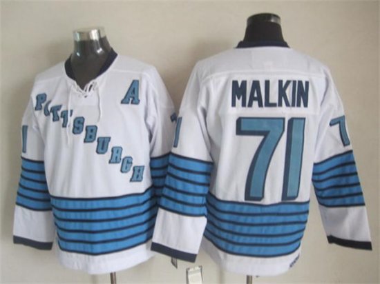 Pittsburgh Penguins #71 Evgeni Malkin 1967 Vintage CCM White Jersey