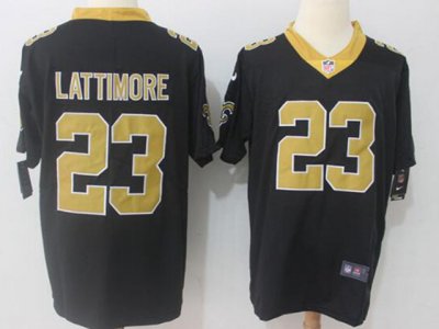 New Orleans Saints #23 Marshon Lattimore Black Vapor Limited Jersey