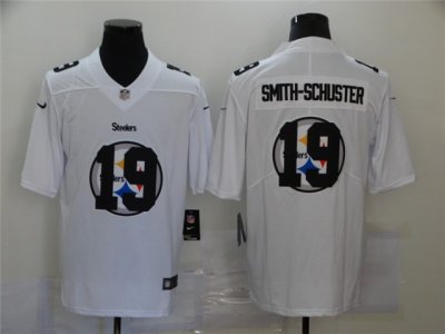Pittsburgh Steelers #19 JuJu Smith-Schuster White Shadow Logo Limited Jersey