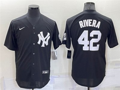 New York Yankees #42 Mariano Rivera Black Fashion Cool Base Jersey