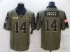Buffalo Bills #14 Stefon Diggs 2021 Olive Salute To Service Limited Jersey