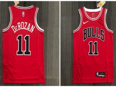 Chicago Bulls #11 DeMar DeRozan Red 75th Anniversary Jersey
