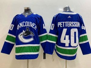 Vancouver Canucks #40 Elias Pettersson Home Blue Jersey