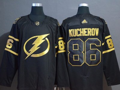 Tampa Bay Lightning #86 Nikita Kucherov Black Golden Jersey