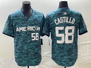 American League Seattle Mariners #58 Luis Castillo Teal 2023 MLB All-Star Game Jersey