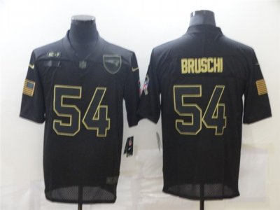 New England Patriots #54 Tedy Bruschi 2020 Black Salute To Service Limited Jersey