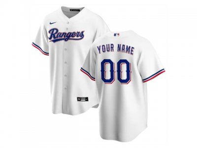 Texas Rangers Custom #00 Home White Cool Base Jersey